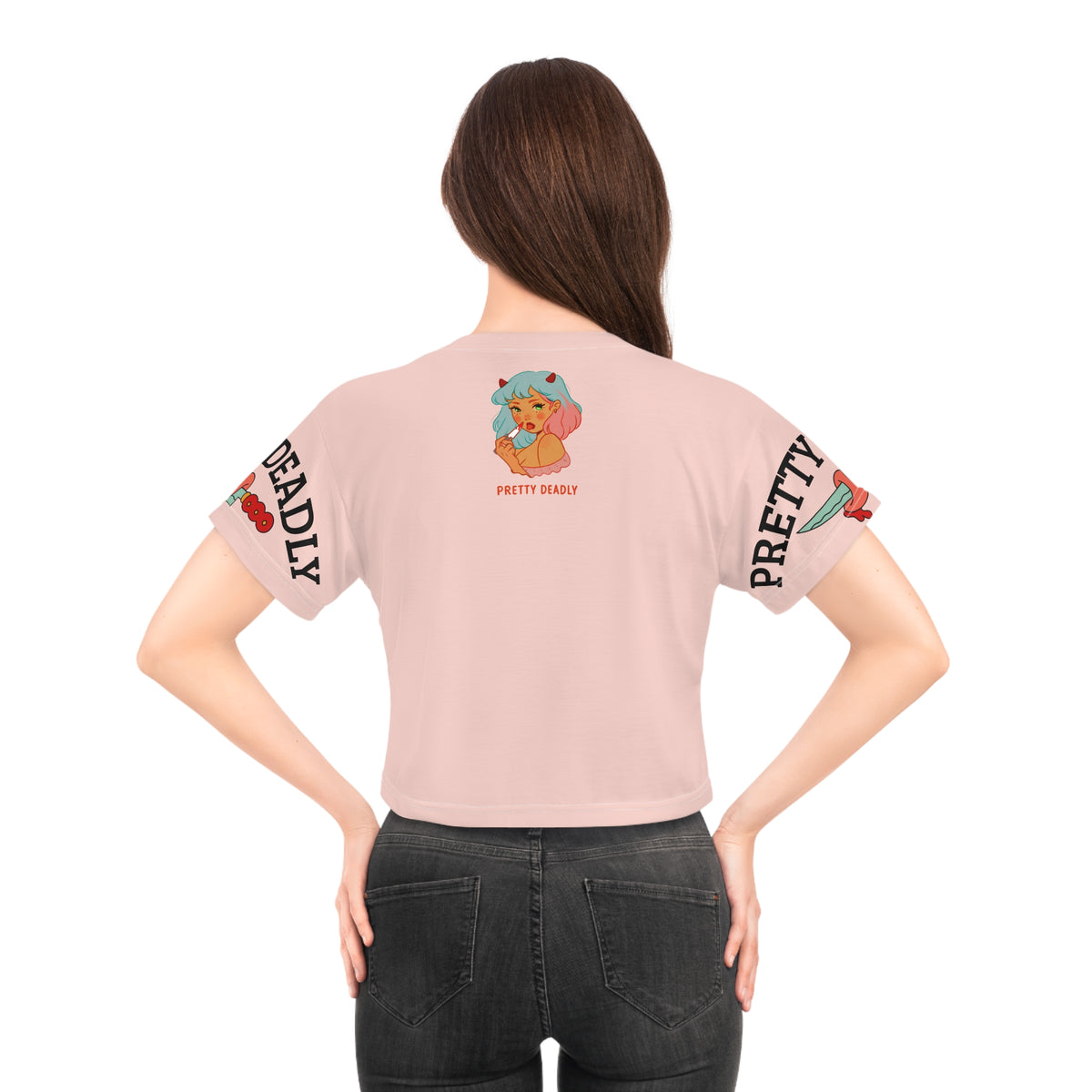 Pretty Deadly Bunny Crop Tee — Cute Kawaii Bunny Graphic Crop Top