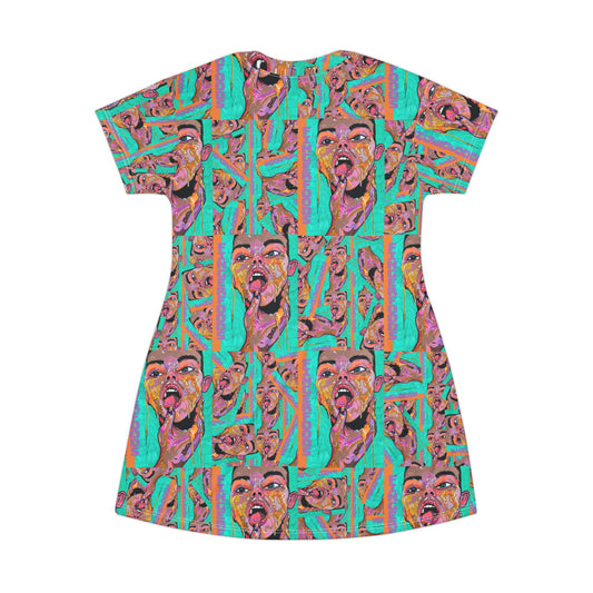 Finger Foods Pop Art All-Over Print T-Shirt Dress