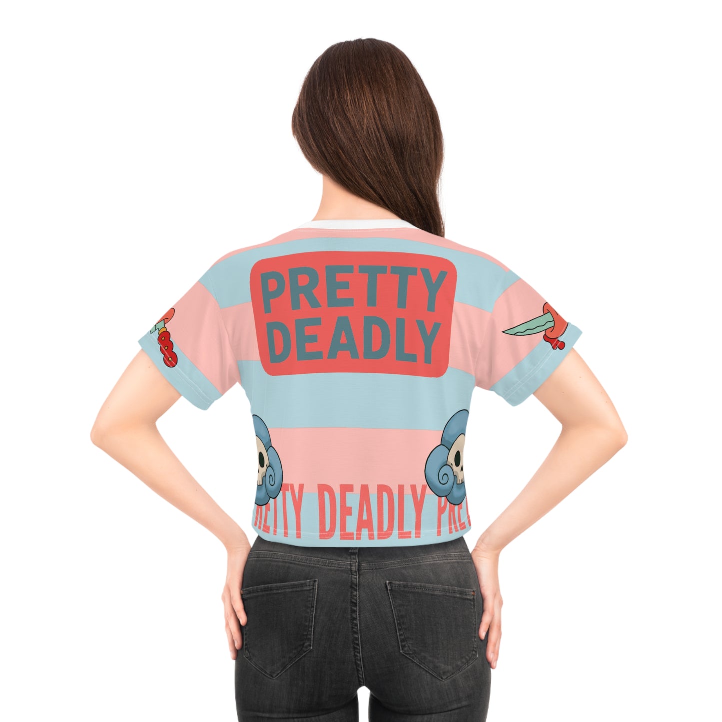 Pretty Deadly Bun Crop Tee - Gas Mask Bun Graphic Crop Top