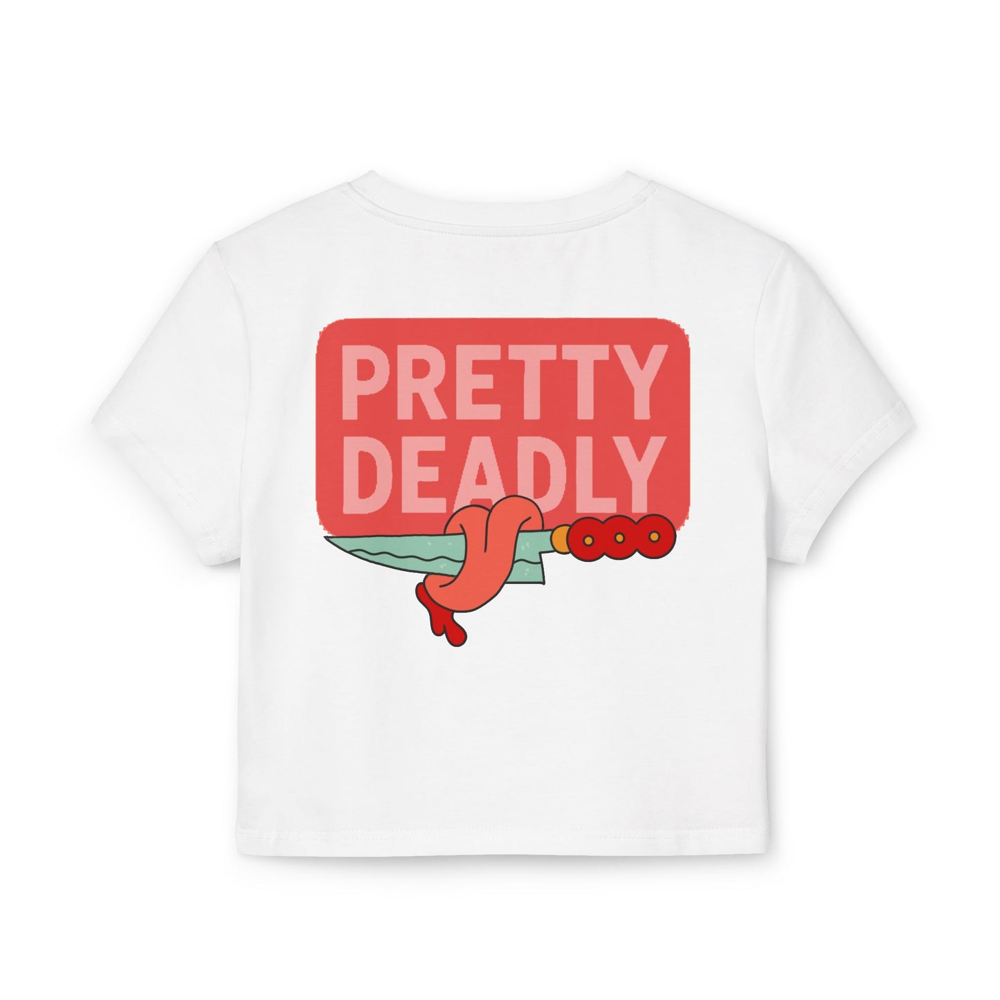 Pretty Deadly Crop Tee — Cute Boxing Girl Graphic Women's Baby Tee