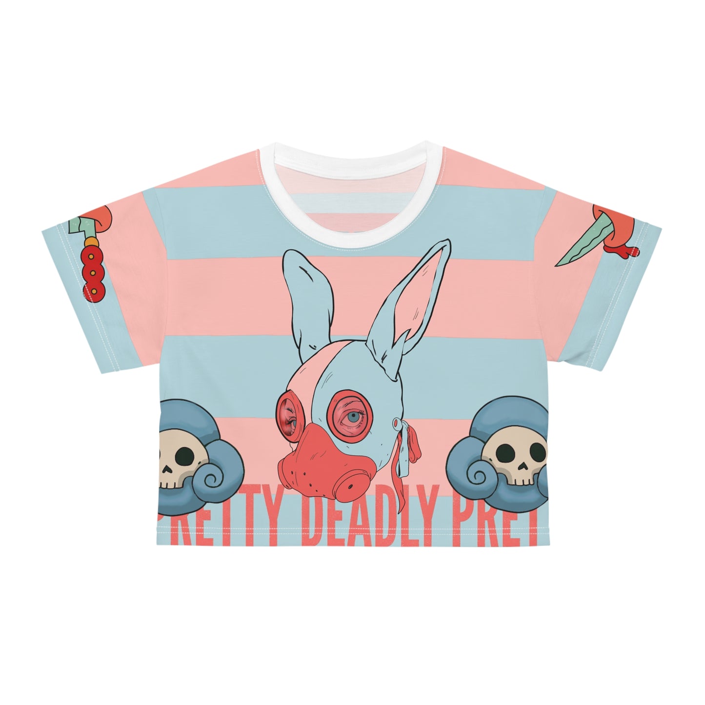 Pretty Deadly Bun Crop Tee - Gas Mask Bun Graphic Crop Top