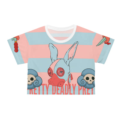 Pretty Deadly Bun Crop Tee - Gas Mask Bun Graphic Crop Top