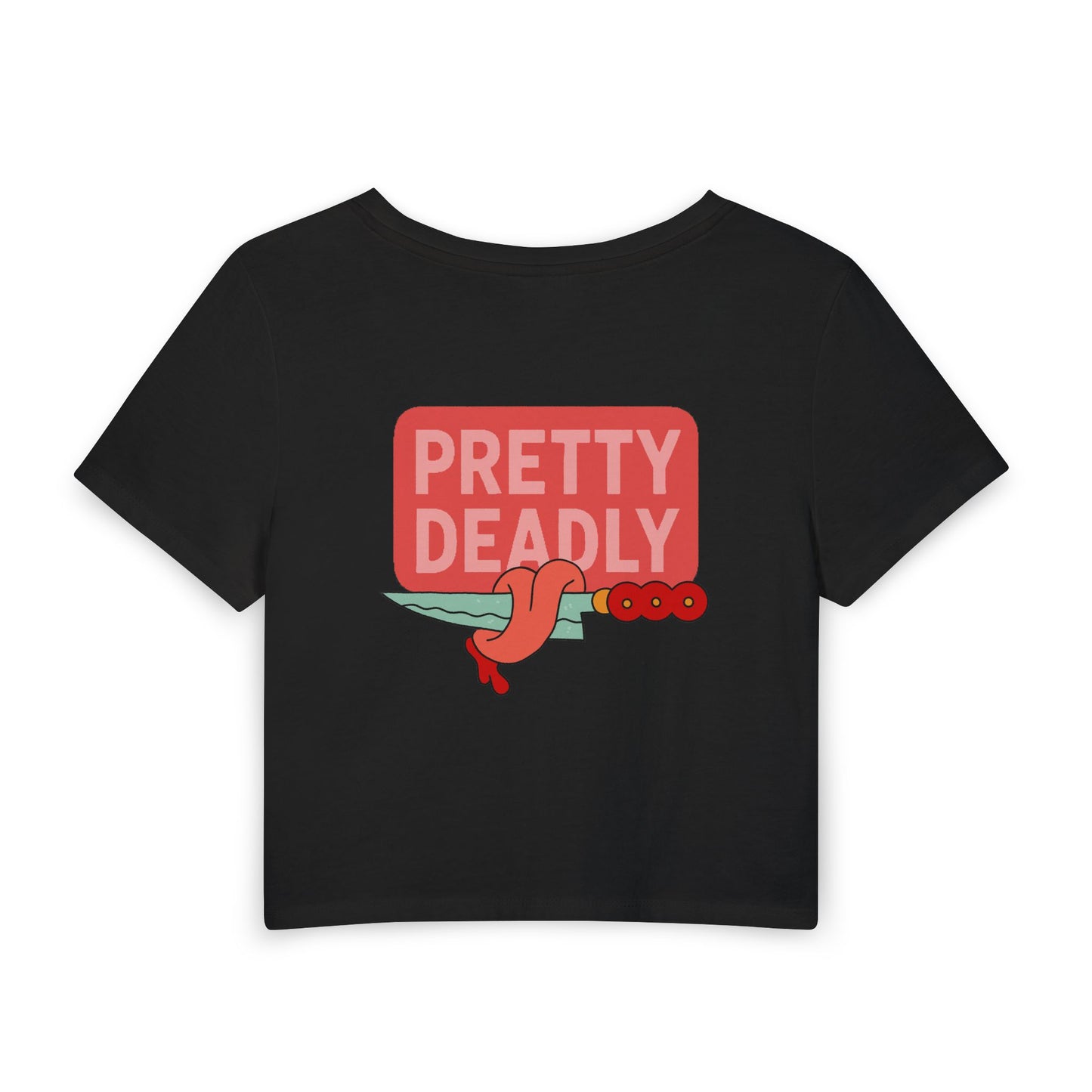 Pretty Deadly Crop Tee — Cute Boxing Girl Graphic Women's Baby T‑Shirt