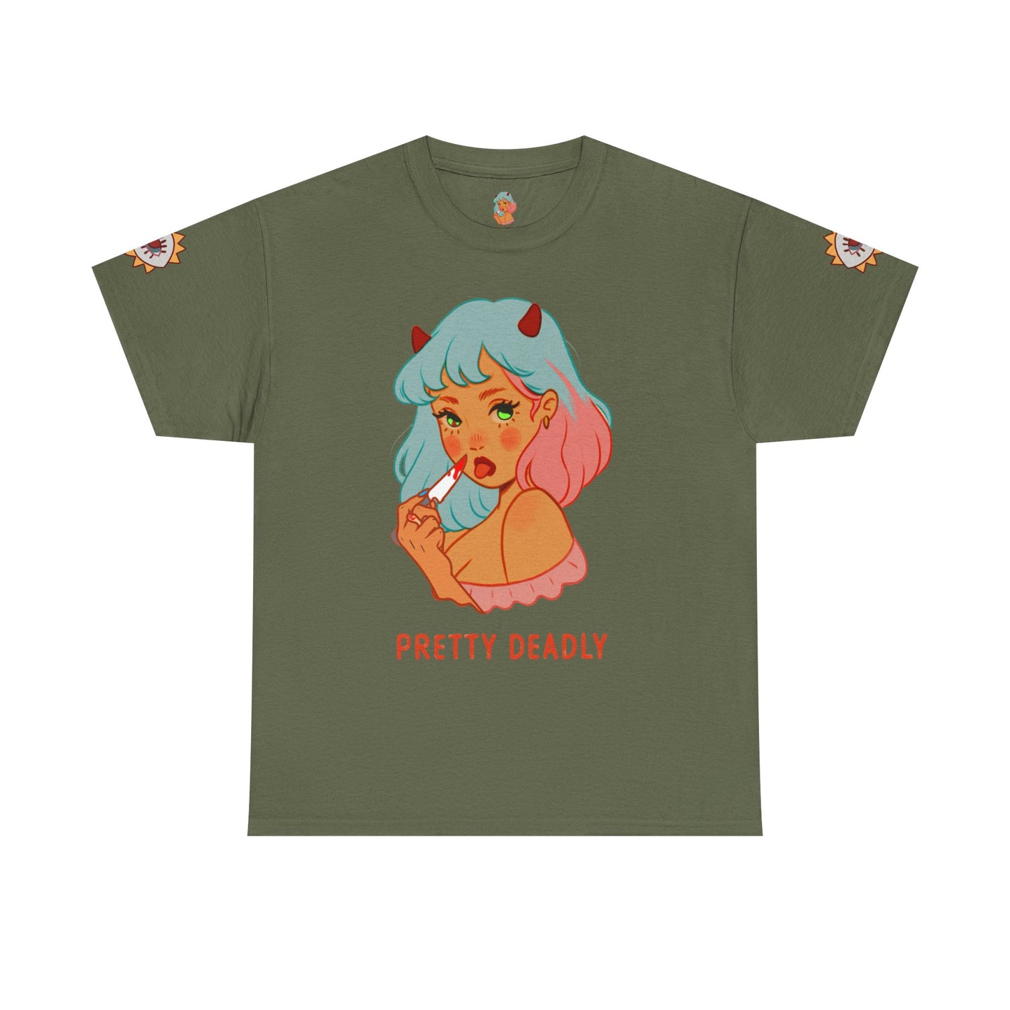 Pretty Deadly Devil Girl T‑Shirt — Retro Kawaii Graphic Tee