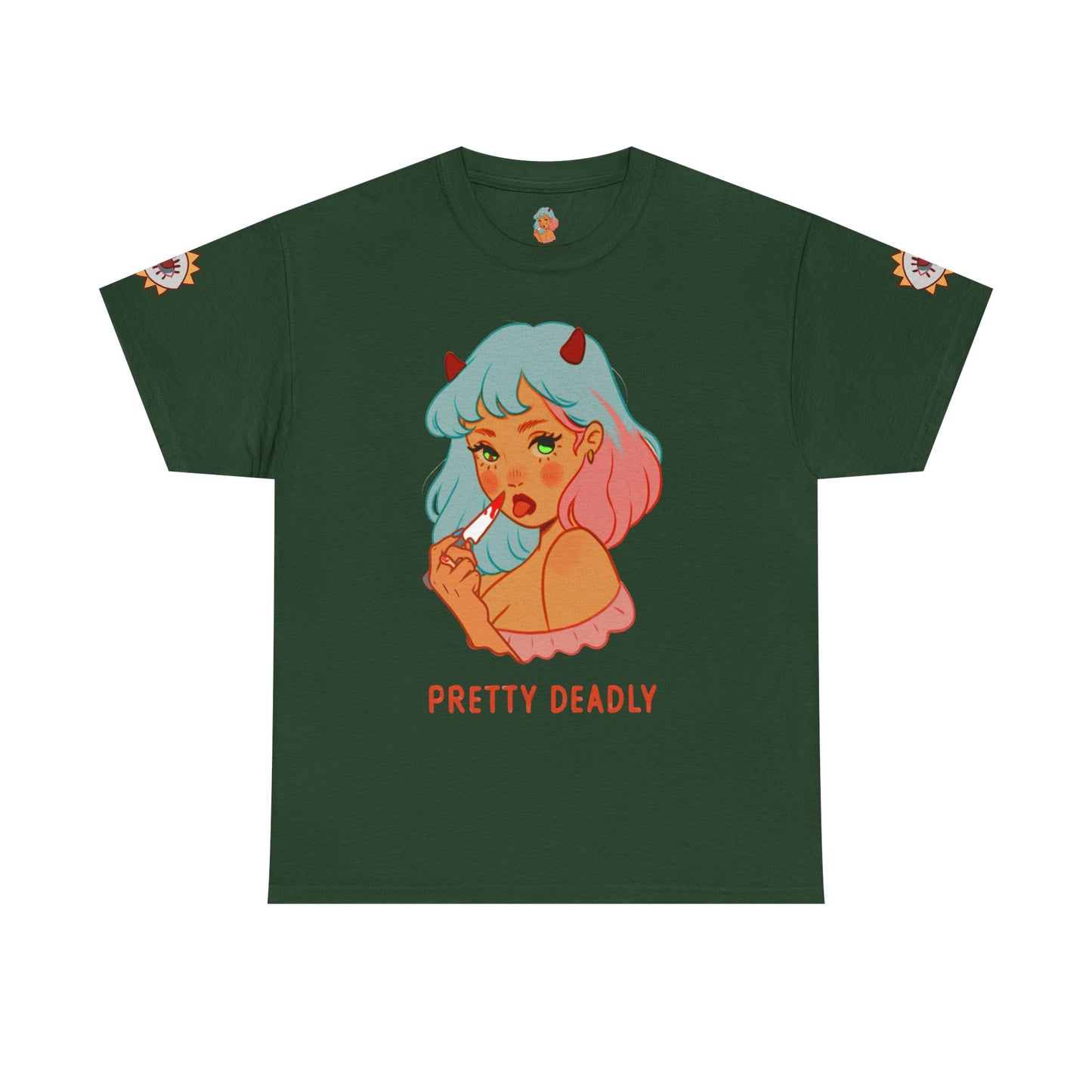 Pretty Deadly Devil Girl T‑Shirt — Retro Kawaii Graphic Tee