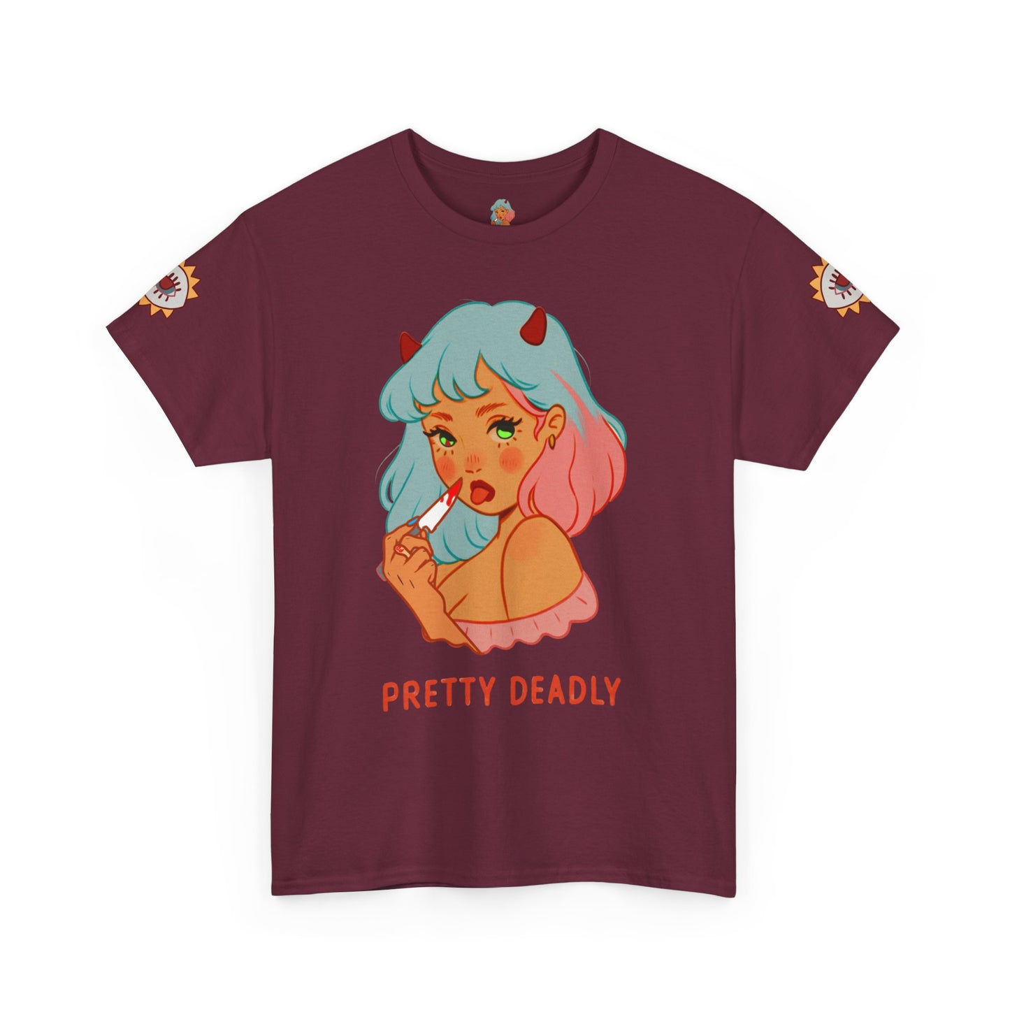 Pretty Deadly Devil Girl T‑Shirt — Retro Kawaii Graphic Tee