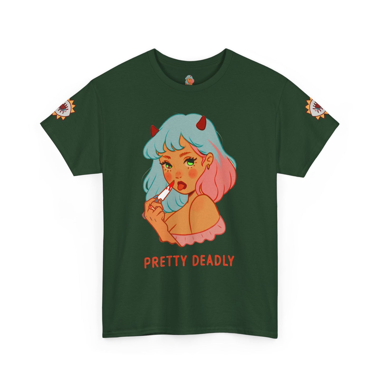 Pretty Deadly Devil Girl T‑Shirt — Retro Kawaii Graphic Tee