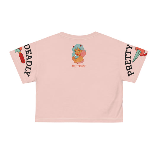 Pretty Deadly Bunny Crop Tee — Cute Kawaii Bunny Graphic Crop Top