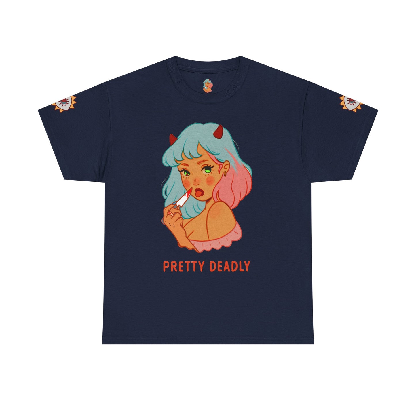Pretty Deadly Devil Girl T‑Shirt — Retro Kawaii Graphic Tee