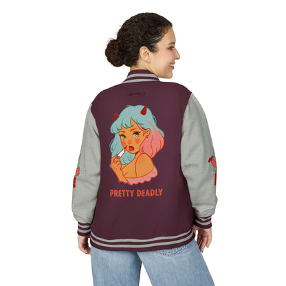 Pretty Deadly Demon Girl Letterman Jacket — Retro Anime Varsity Jacket