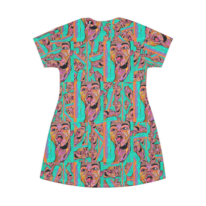 Finger Foods Pop Art All-Over Print T-Shirt Dress