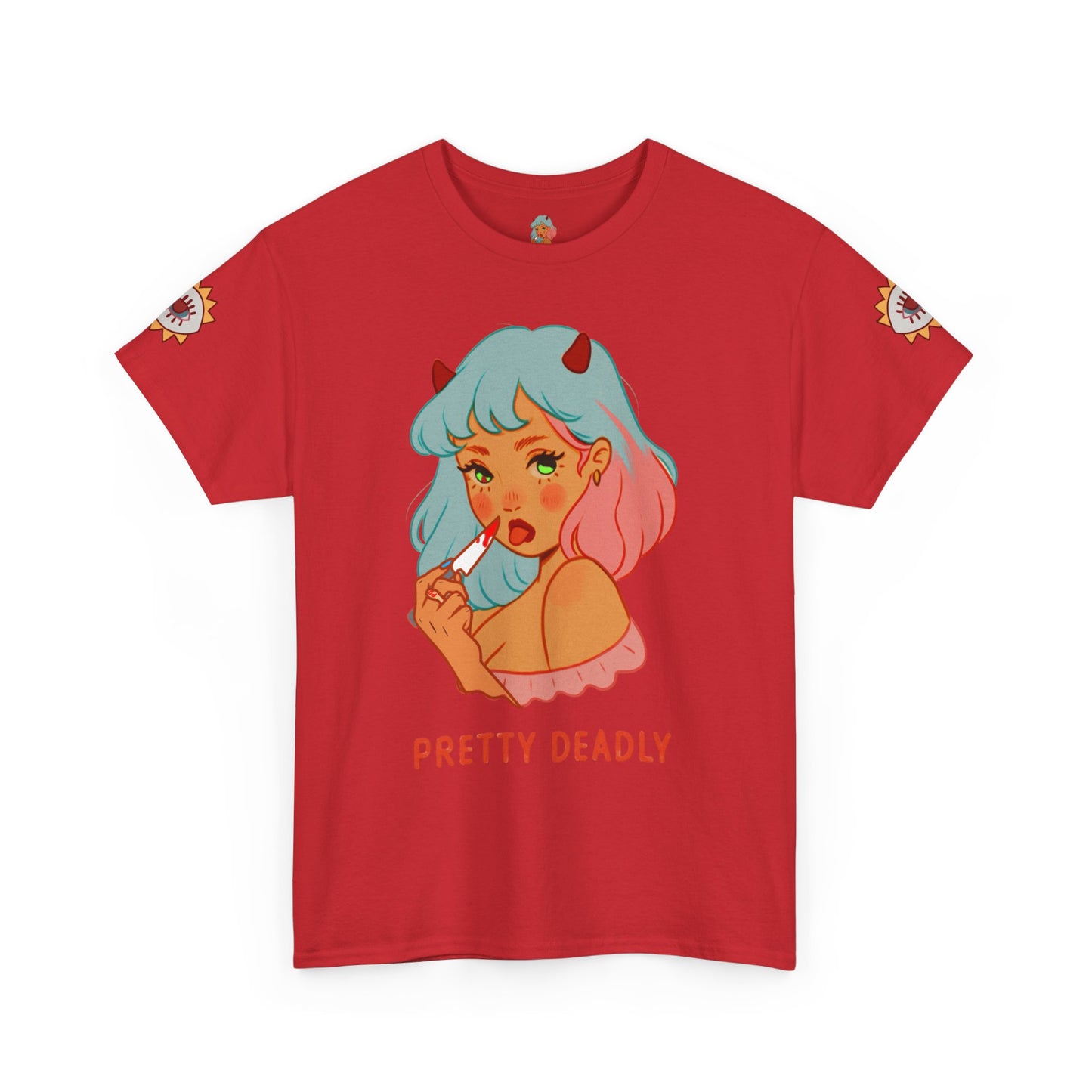 Pretty Deadly Devil Girl T‑Shirt — Retro Kawaii Graphic Tee