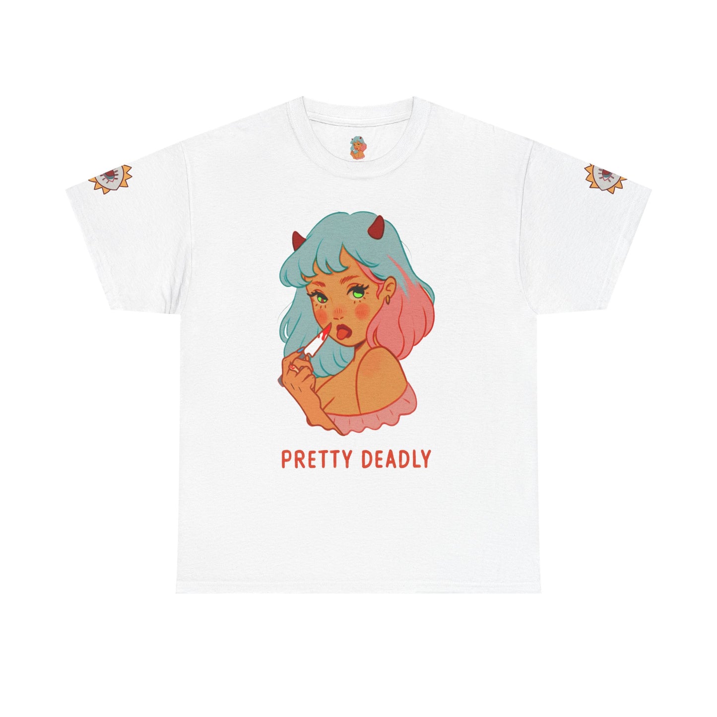 Pretty Deadly Devil Girl T‑Shirt — Retro Kawaii Graphic Tee