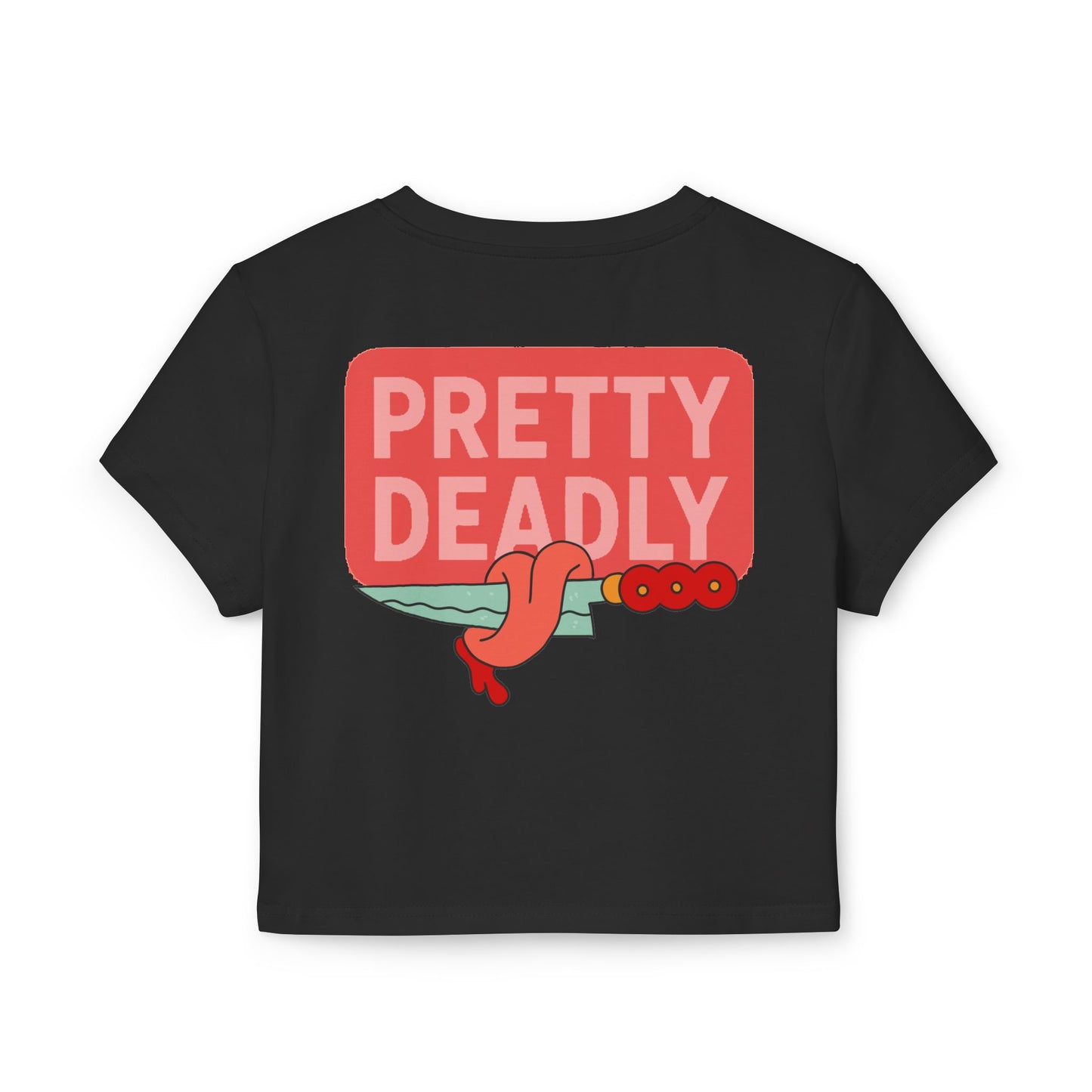 Pretty Deadly Crop Tee — Cute Boxing Girl Graphic Women's Baby Tee