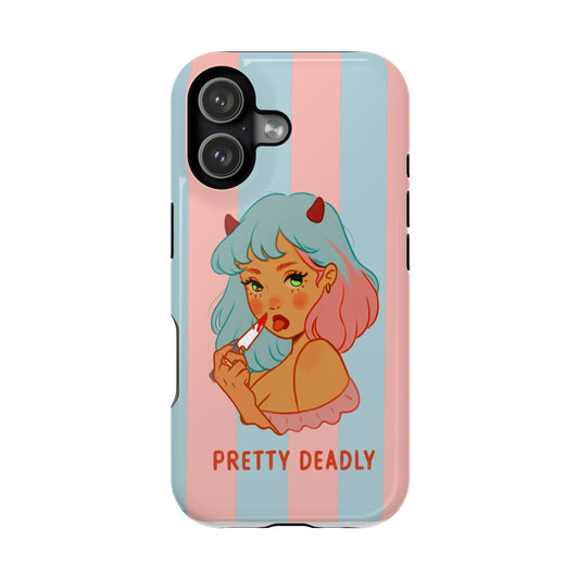 Pretty Deadly Devil Girl Phone Case — Impact-Resistant Cute Pastel iPhone Cover