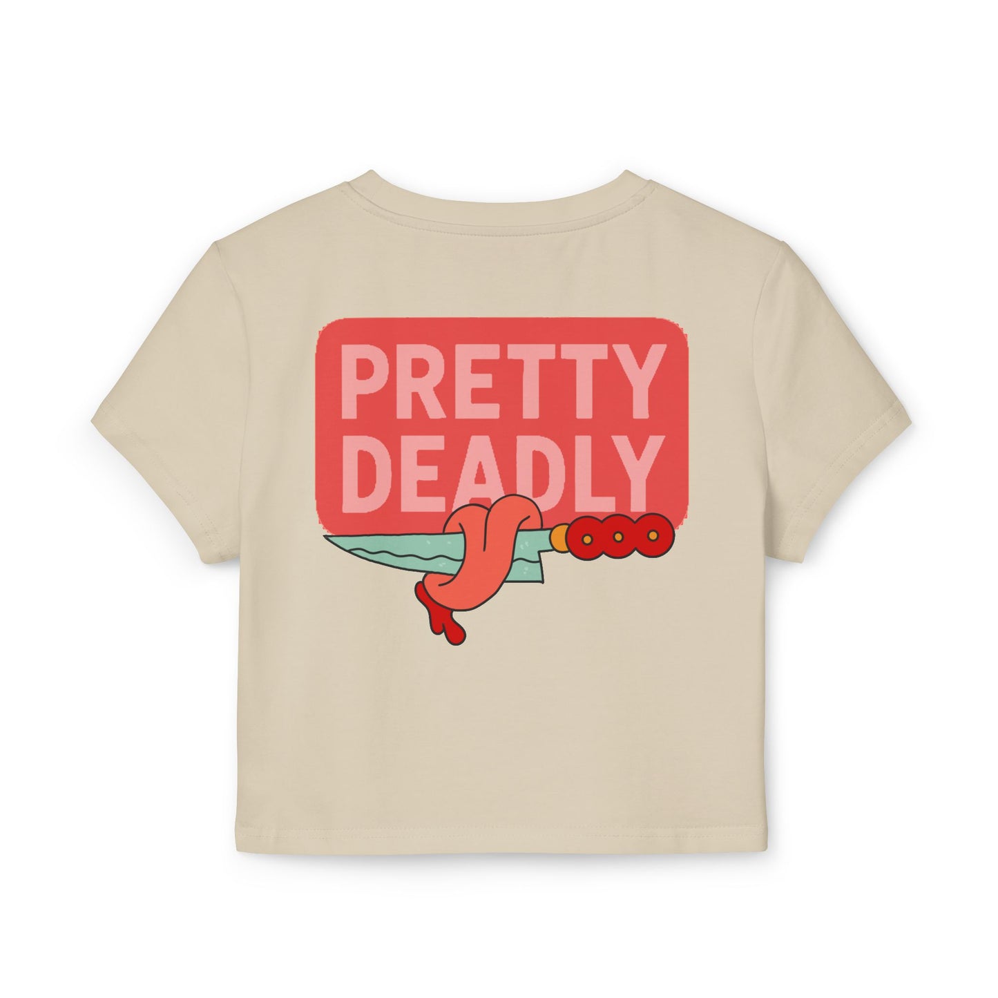 Pretty Deadly Crop Tee — Cute Boxing Girl Graphic Women's Baby Tee
