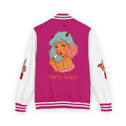 Pretty Deadly Demon Girl Letterman Jacket — Retro Anime Varsity Jacket