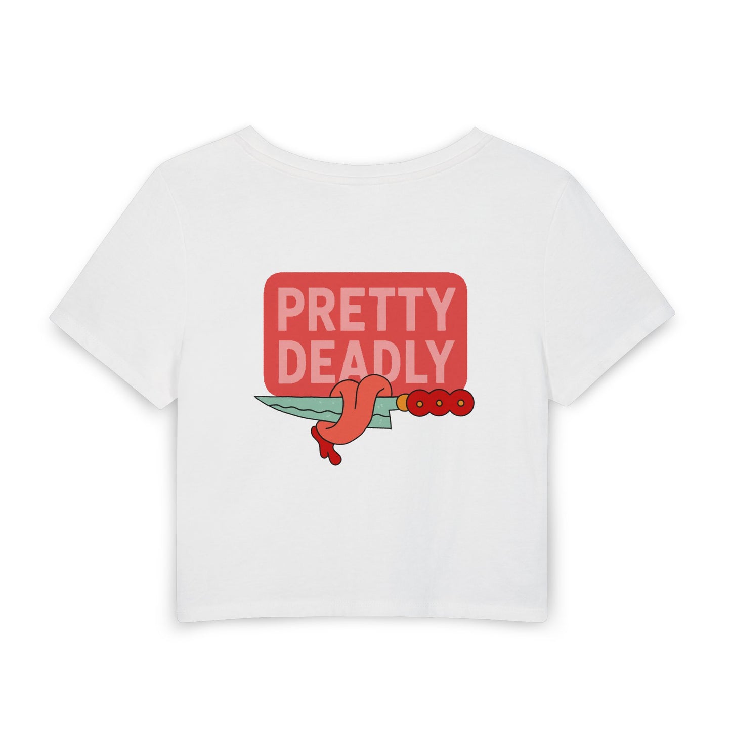 Pretty Deadly Crop Tee — Cute Boxing Girl Graphic Women's Baby T‑Shirt