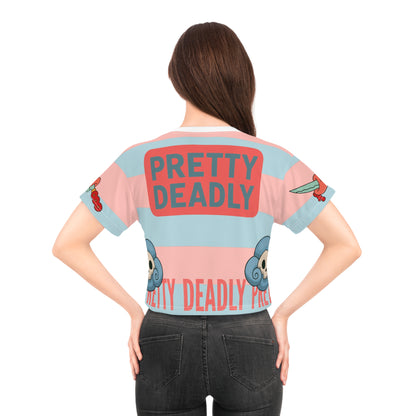 Pretty Deadly Bun Crop Tee - Gas Mask Bun Graphic Crop Top
