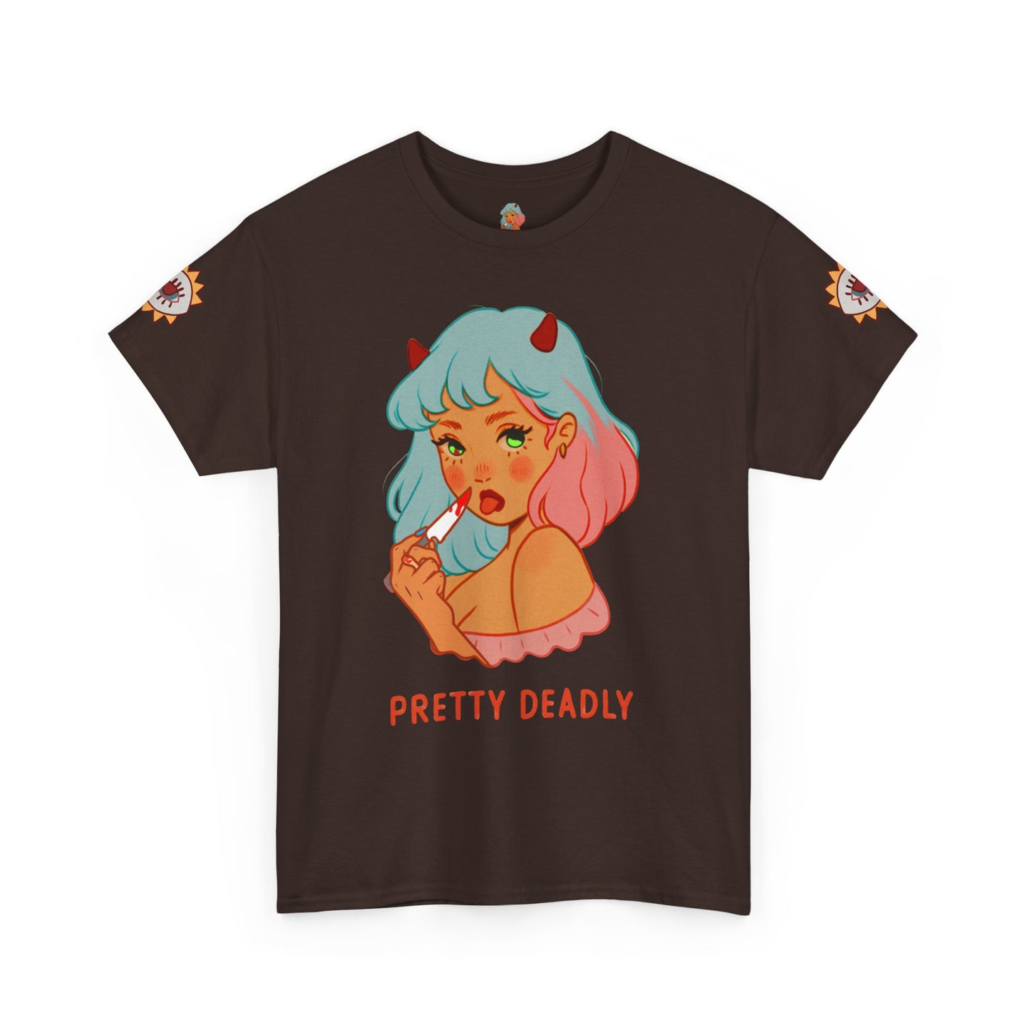 Pretty Deadly Devil Girl T‑Shirt — Retro Kawaii Graphic Tee