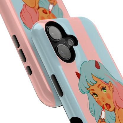 Pretty Deadly Devil Girl Phone Case — Impact-Resistant Cute Pastel iPhone Cover