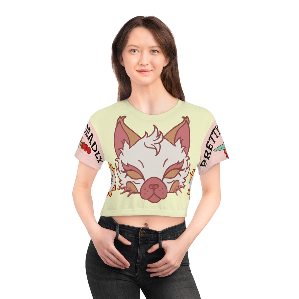 Copy of Pretty Deadly Crop Tee — Cute Devil Girl Graphic AOP