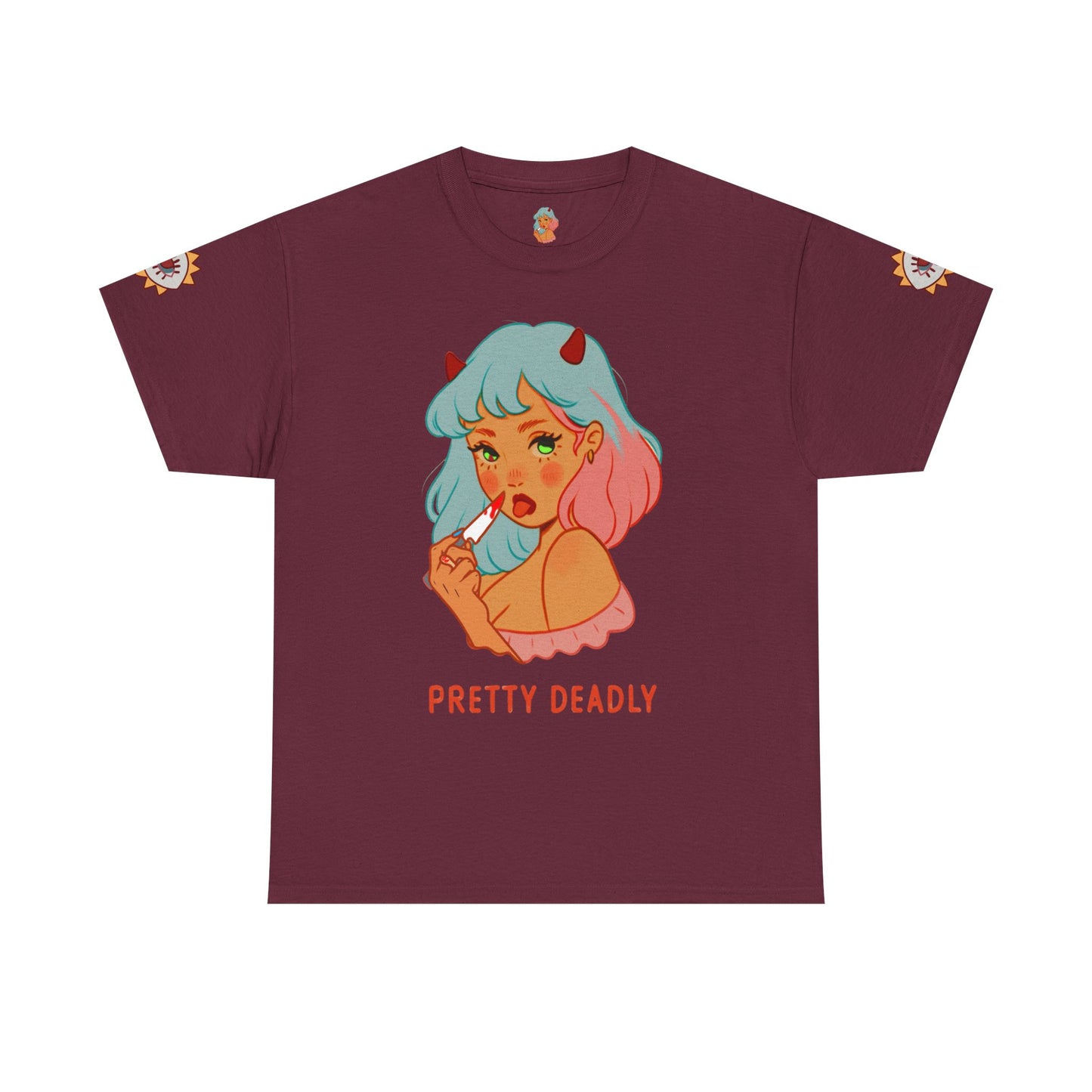 Pretty Deadly Devil Girl T‑Shirt — Retro Kawaii Graphic Tee