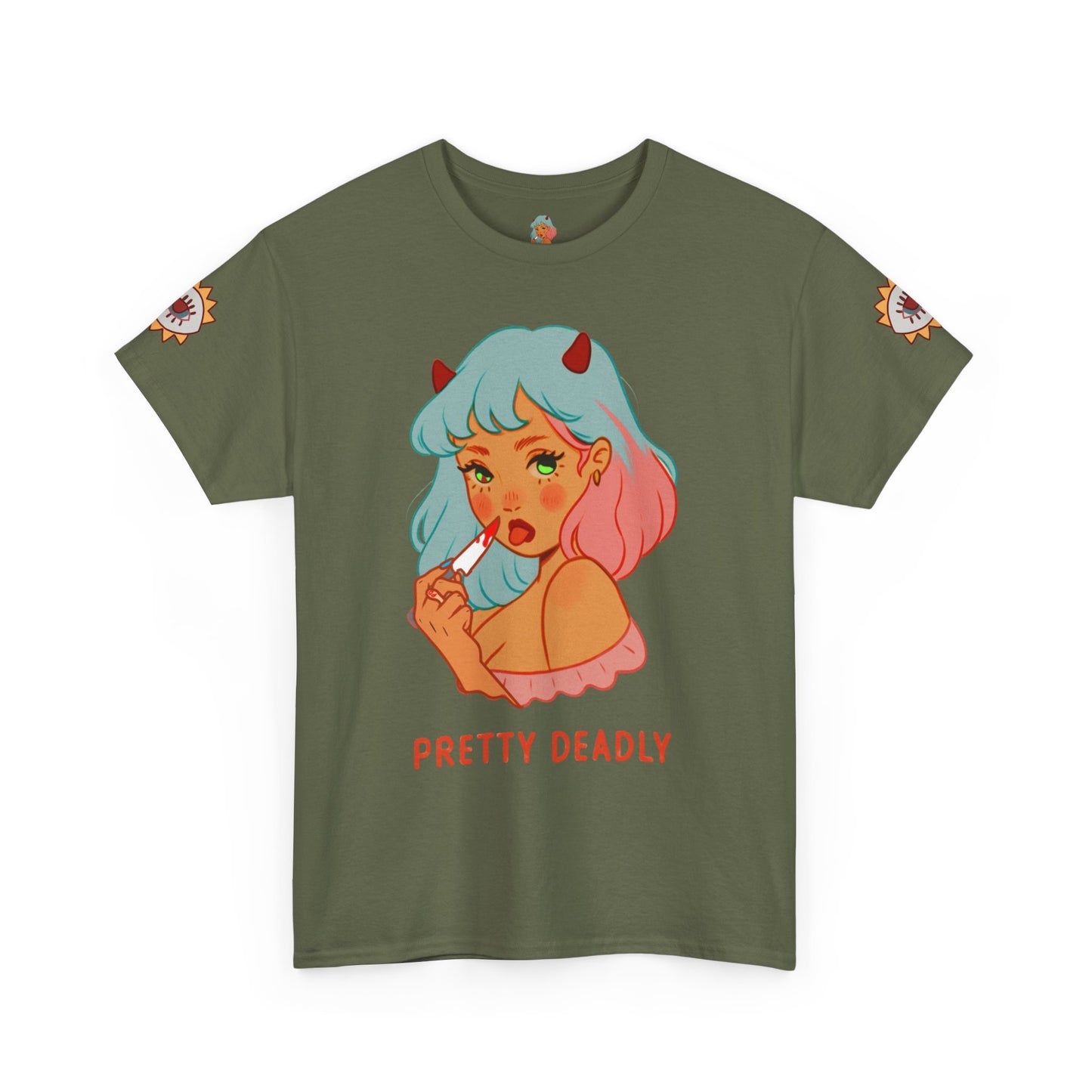 Pretty Deadly Devil Girl T‑Shirt — Retro Kawaii Graphic Tee