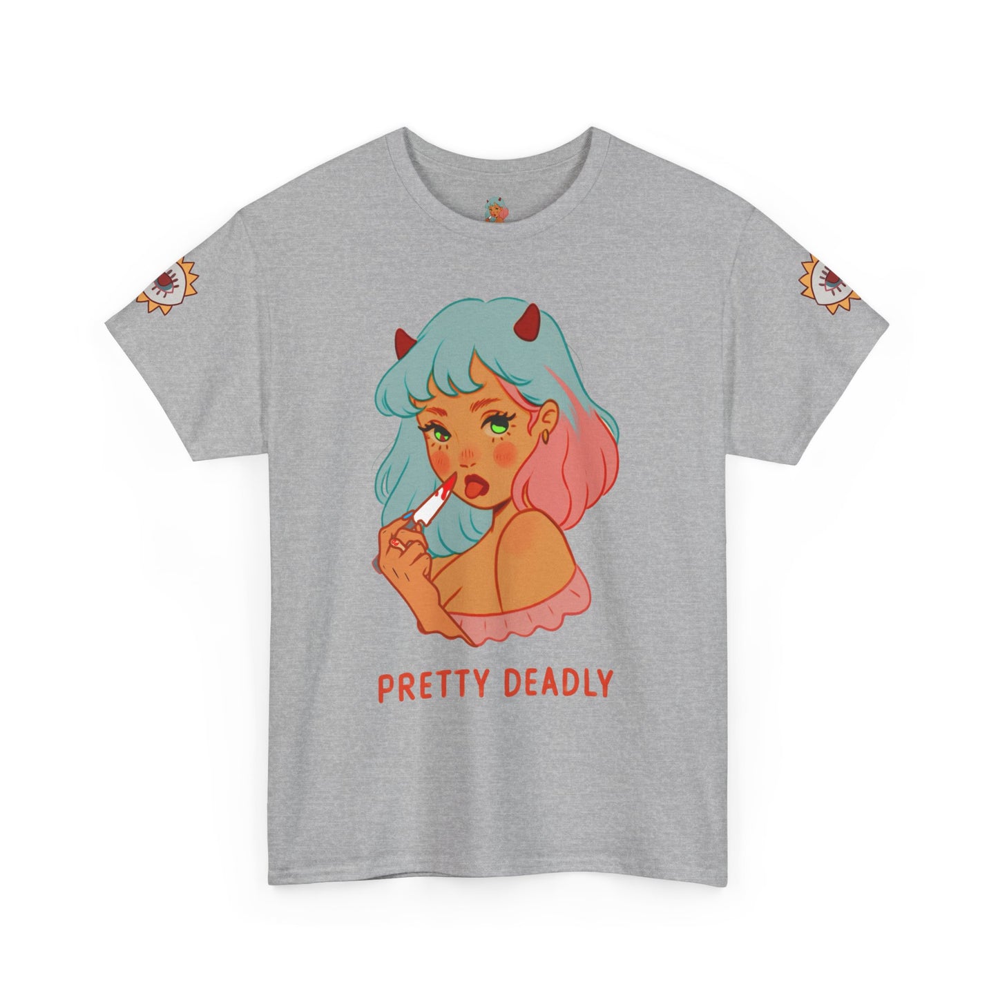 Pretty Deadly Devil Girl T‑Shirt — Retro Kawaii Graphic Tee