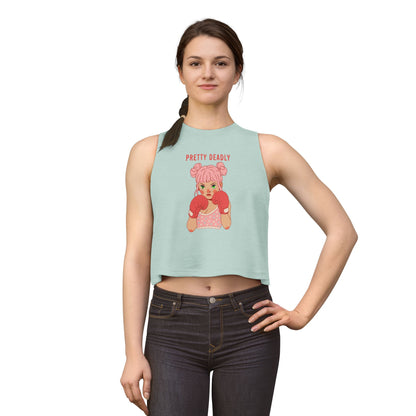 Pretty Deadly Women's Crop Top — Cute Pink Boxer Graphic Tank