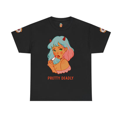 Pretty Deadly Devil Girl T‑Shirt — Retro Kawaii Graphic Tee