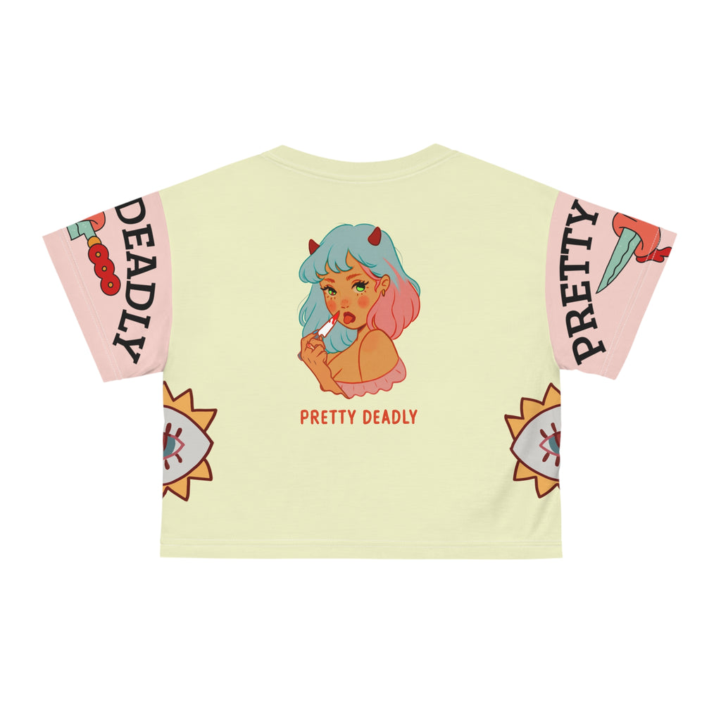 Copy of Pretty Deadly Crop Tee — Cute Devil Girl Graphic AOP