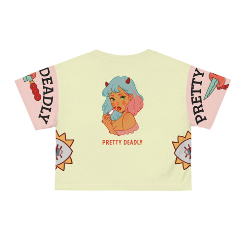 Copy of Pretty Deadly Crop Tee — Cute Devil Girl Graphic AOP