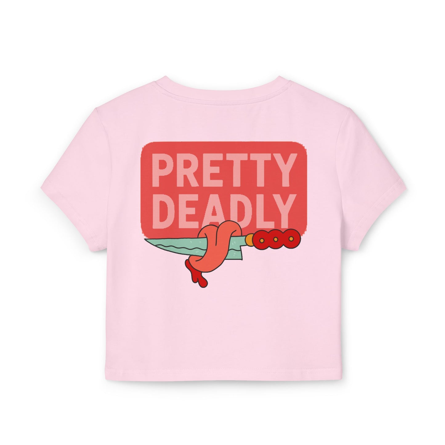 Pretty Deadly Crop Tee — Cute Boxing Girl Graphic Women's Baby Tee
