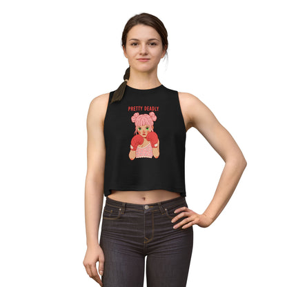 Pretty Deadly Women's Crop Top — Cute Pink Boxer Graphic Tank