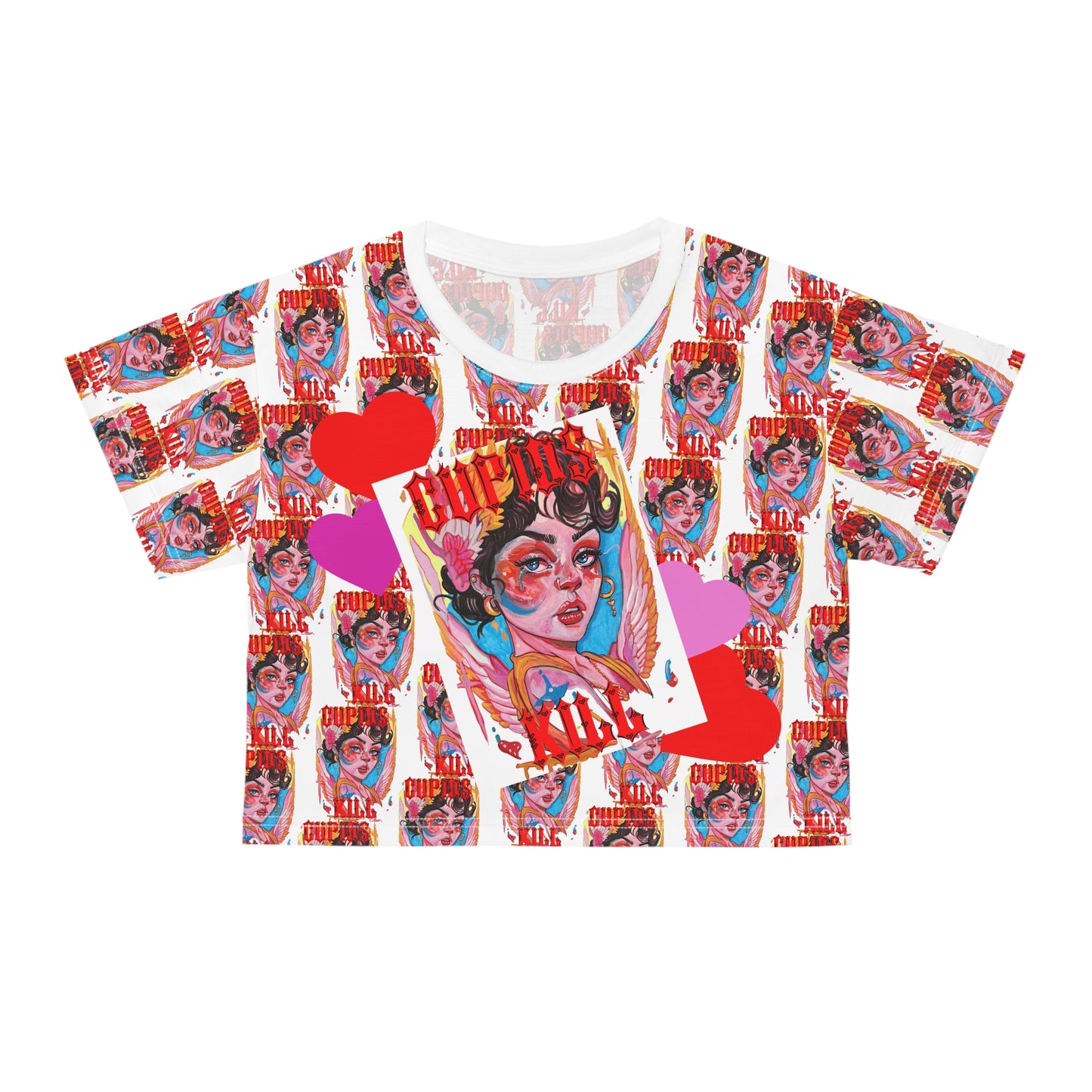 Cupid’s Kill Pop Art Crop Tee — 'Cupid's Kiss' Crop Top