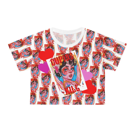 Cupid’s Kill Pop Art Crop Tee — 'Cupid's Kiss' Crop Top