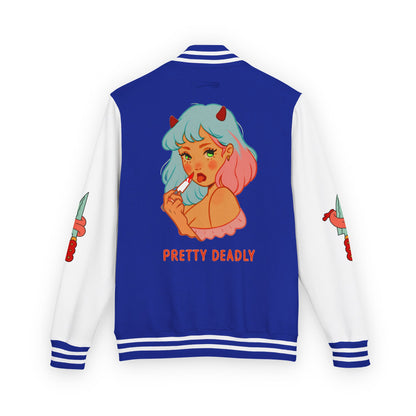 Pretty Deadly Demon Girl Letterman Jacket — Retro Anime Varsity Jacket
