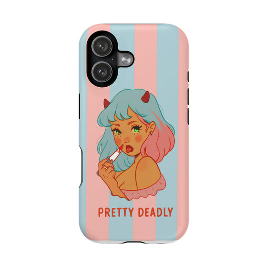 Pretty Deadly Devil Girl Phone Case — Impact-Resistant Cute Pastel iPhone Cover