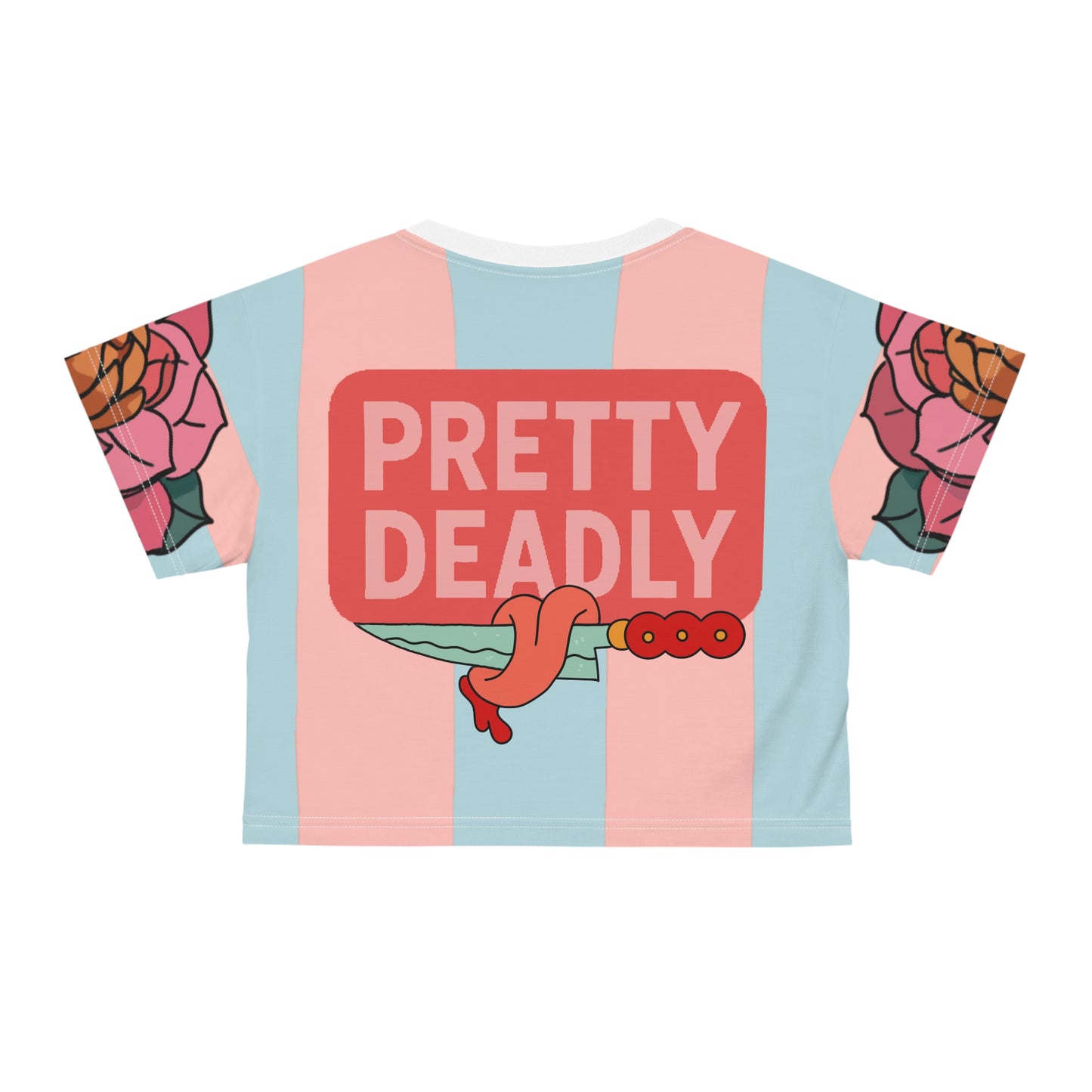 Pretty Deadly Crop Tee — Pink Retro Boxer Girl Graphic