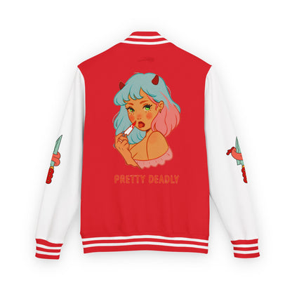 Pretty Deadly Demon Girl Letterman Jacket — Retro Anime Varsity Jacket