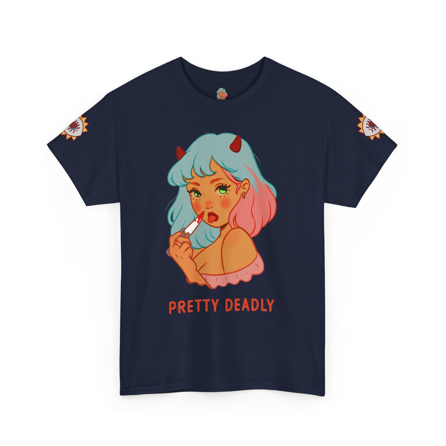 Pretty Deadly Devil Girl T‑Shirt — Retro Kawaii Graphic Tee