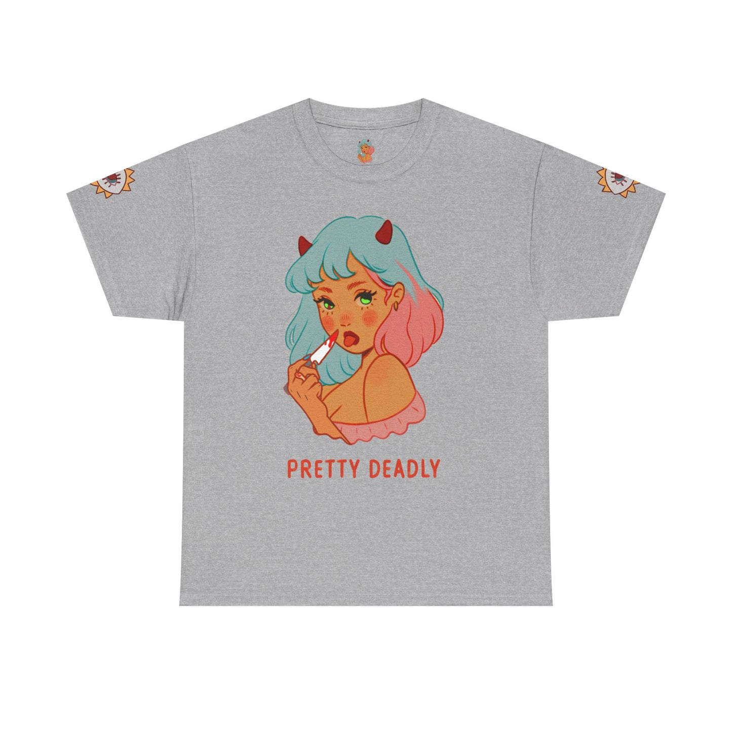 Pretty Deadly Devil Girl T‑Shirt — Retro Kawaii Graphic Tee