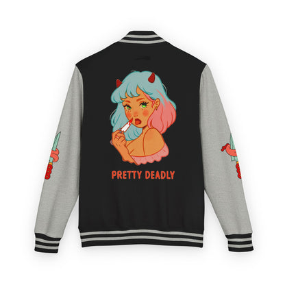 Pretty Deadly Demon Girl Letterman Jacket — Retro Anime Varsity Jacket