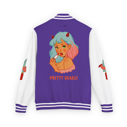 Pretty Deadly Demon Girl Letterman Jacket — Retro Anime Varsity Jacket