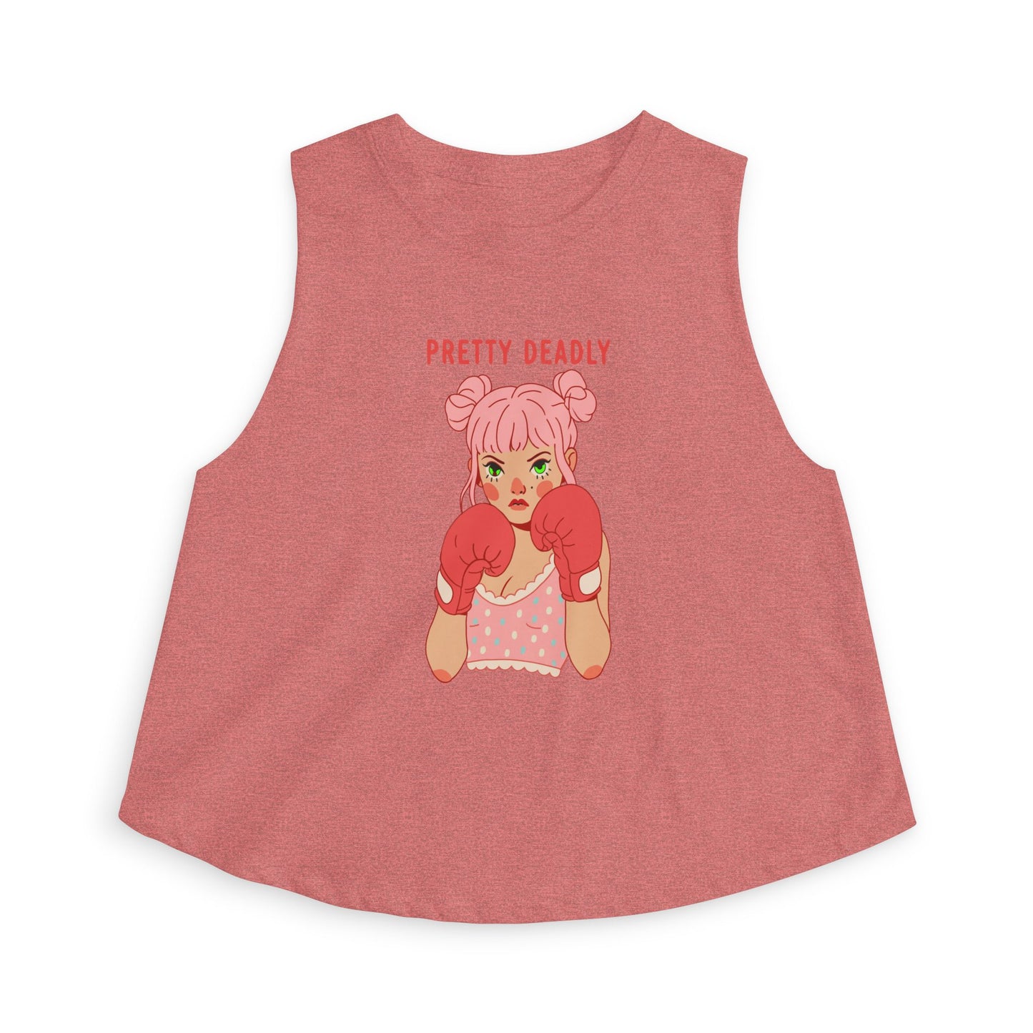Pretty Deadly Women's Crop Top — Cute Pink Boxer Graphic Tank
