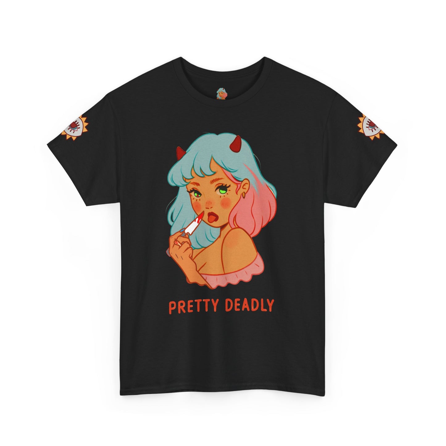 Pretty Deadly Devil Girl T‑Shirt — Retro Kawaii Graphic Tee