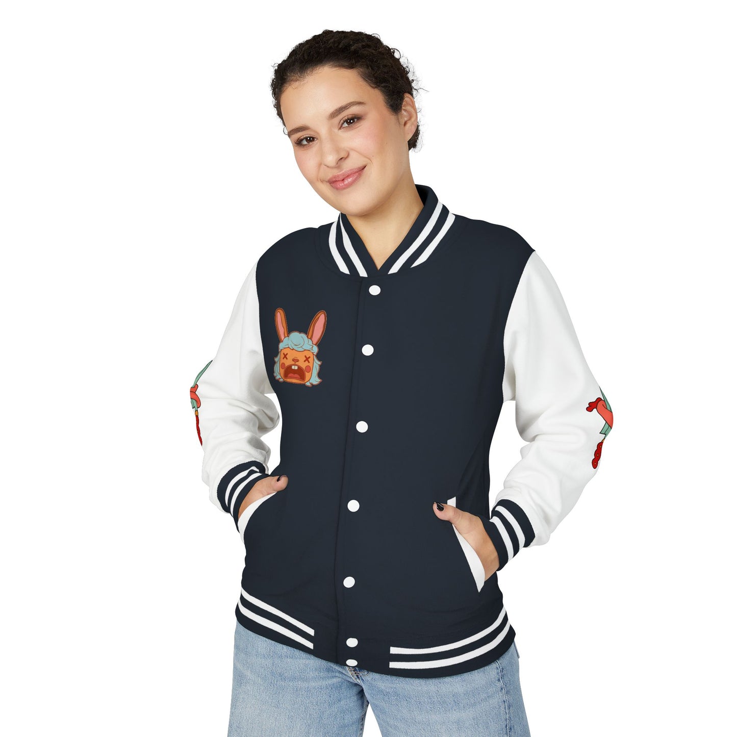 Pretty Deadly Demon Girl Letterman Jacket — Retro Anime Varsity Jacket
