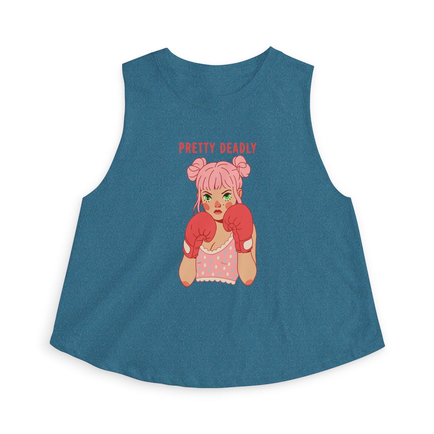Pretty Deadly Women's Crop Top — Cute Pink Boxer Graphic Tank